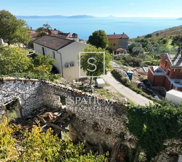 LABIN, RUŠEVNA KAMENA KUĆA S POGLEDOM NA MORE - cover