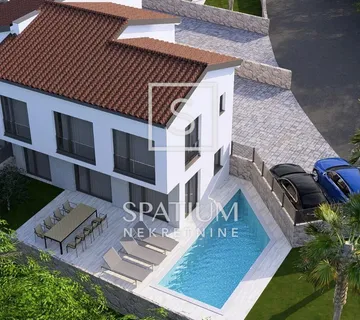 OTOK KRK, MALINSKA, DVOETAŽNI STAN U NOVOGRADNJI S BAZENOM - cover