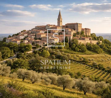 BUJE, ISTRA. GRAĐEVINSKO ZEMLJIŠTE SA OTVORENIM POGLEDOM NA PRIRODU - cover