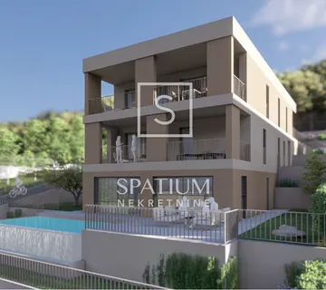 KOSTRENA, NOVOGRADNJA - OBITELJSKI STAN S PANORAMSKIM POGLEDOM  - cover