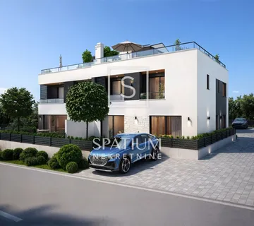 POREČ, PROSTRANI TROSOBNI TROETAŽNI STAN SA BAZENOM - cover