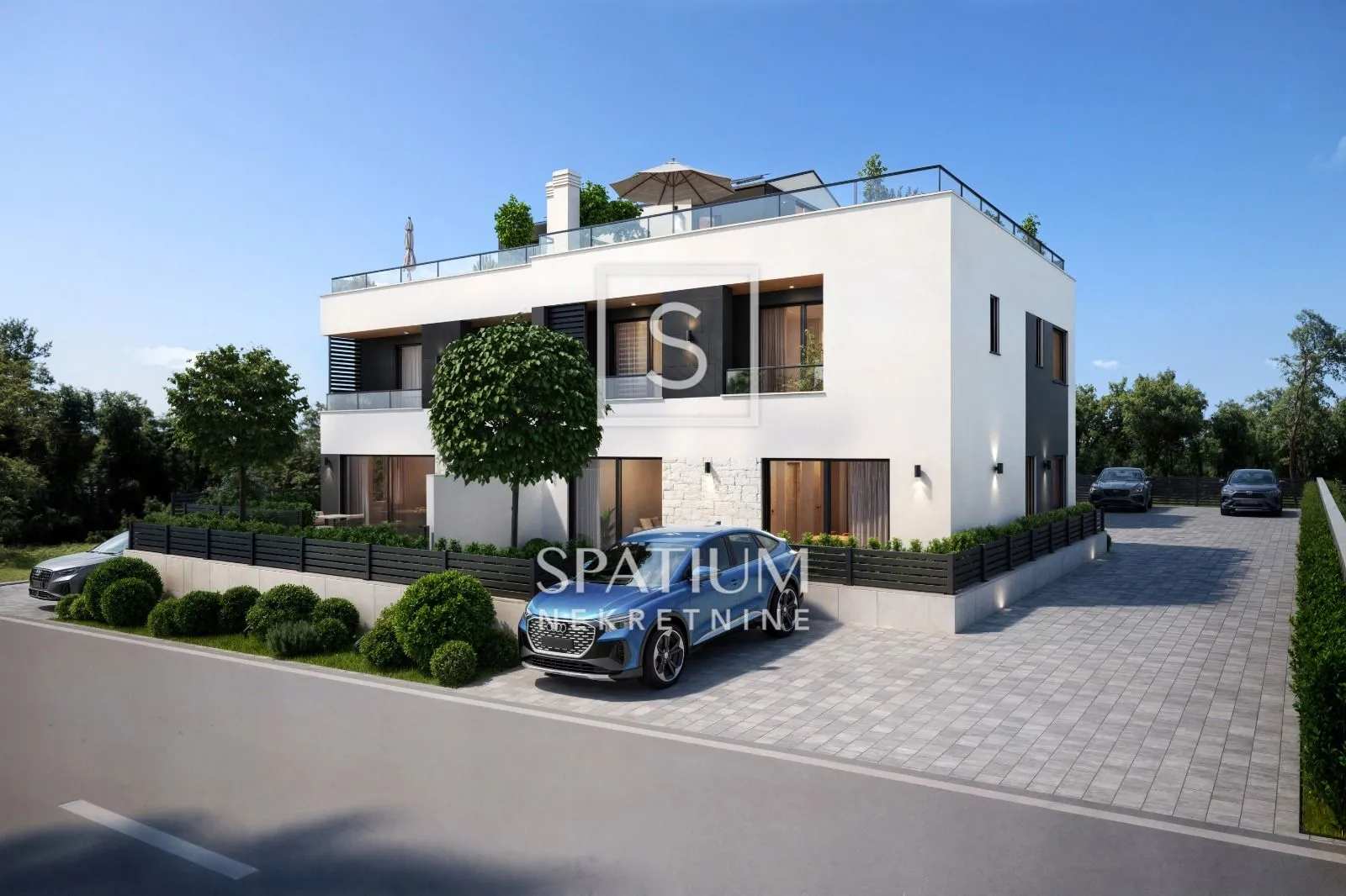 POREČ, PROSTRANI TROSOBNI TROETAŽNI STAN SA BAZENOM - cover