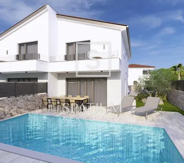 OTOK KRK, MALINSKA, DVOETAŽNI STAN U NOVOGRADNJI S BAZENOM - cover