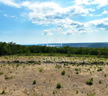 LABIN, OKOLICA, GRAĐEVINSKO ZEMLJIŠTE S POGLEDOM NA MORE - cover