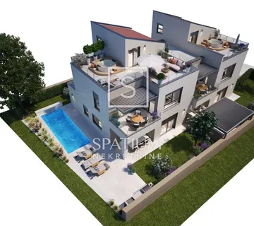 NOVIGRAD, MODERNA DVOJNICA S POGLEDOM NA MORE I BAZENOM - cover