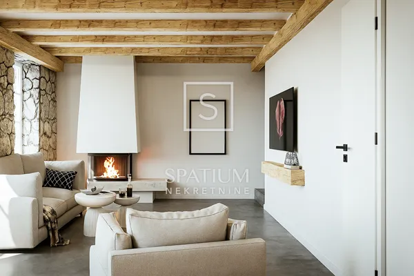 LABIN, OKOLICA, KAMENA KUĆA NA MIRNOJ LOKACIJI - cover