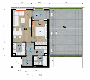 Stan Zagreb Črnomerec, Zapadni kolodvor 1S+DB dvosobni novogradnja - cover