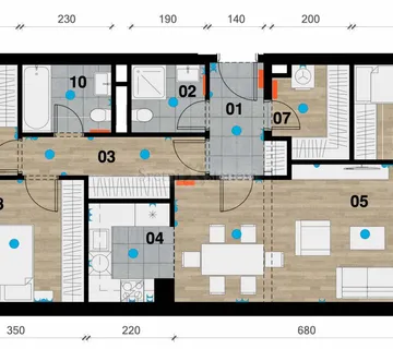 Stan Zagreb Črnomerec, Zapadni kolodvor 3S+DB četverosobni novogradnja - cover
