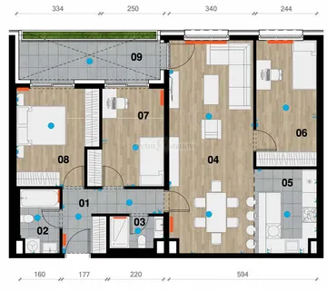 Stan Zagreb Črnomerec, Zapadni kolodvor 3S+DB četverosobni novogradnja - cover