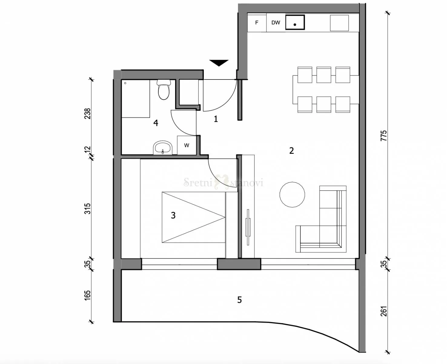 Stan, novogradja Sloboština, 1S+DB, Zagreb - cover