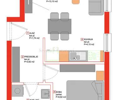 Stan novogradnja Zadar, Borik - Mocire, 1S+DB, parking, spremište u cijeni - cover