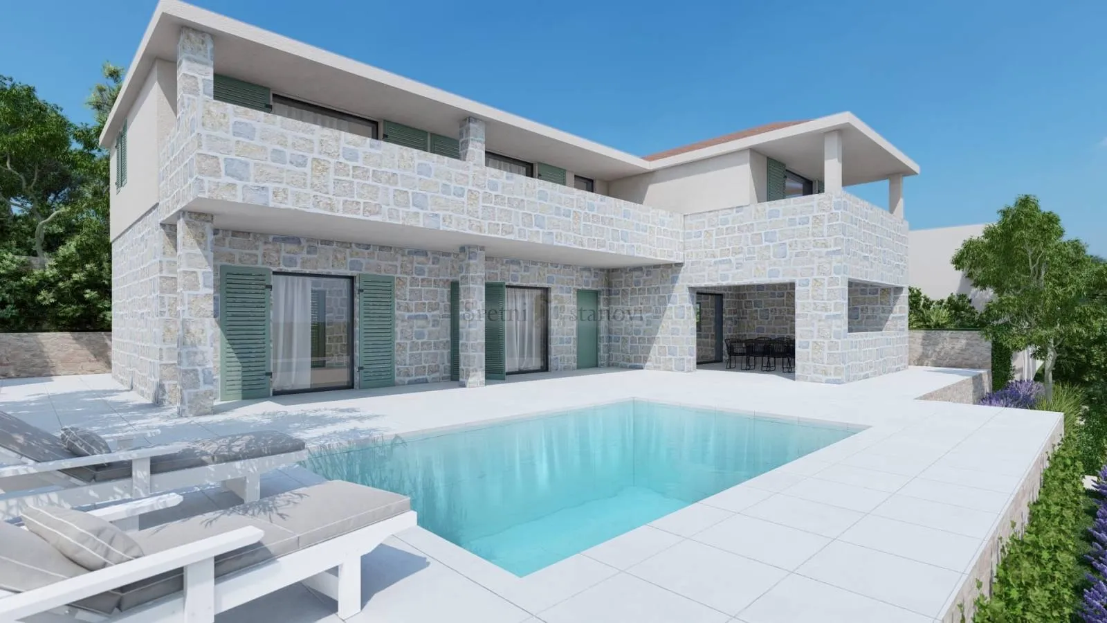 Luksuzna kuća, pogled na more, bazen Stara Novalja, otok Pag - cover