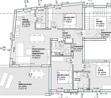 Penthouse stan Vodice, novogradnja, 3S+DB, pogled na more, velika terasa - cover