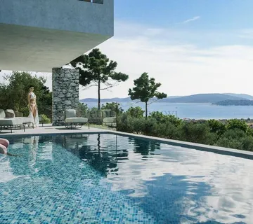 Luksuzna kuća Vodice 4S+DB, bazen, pogled na more, wellness - cover