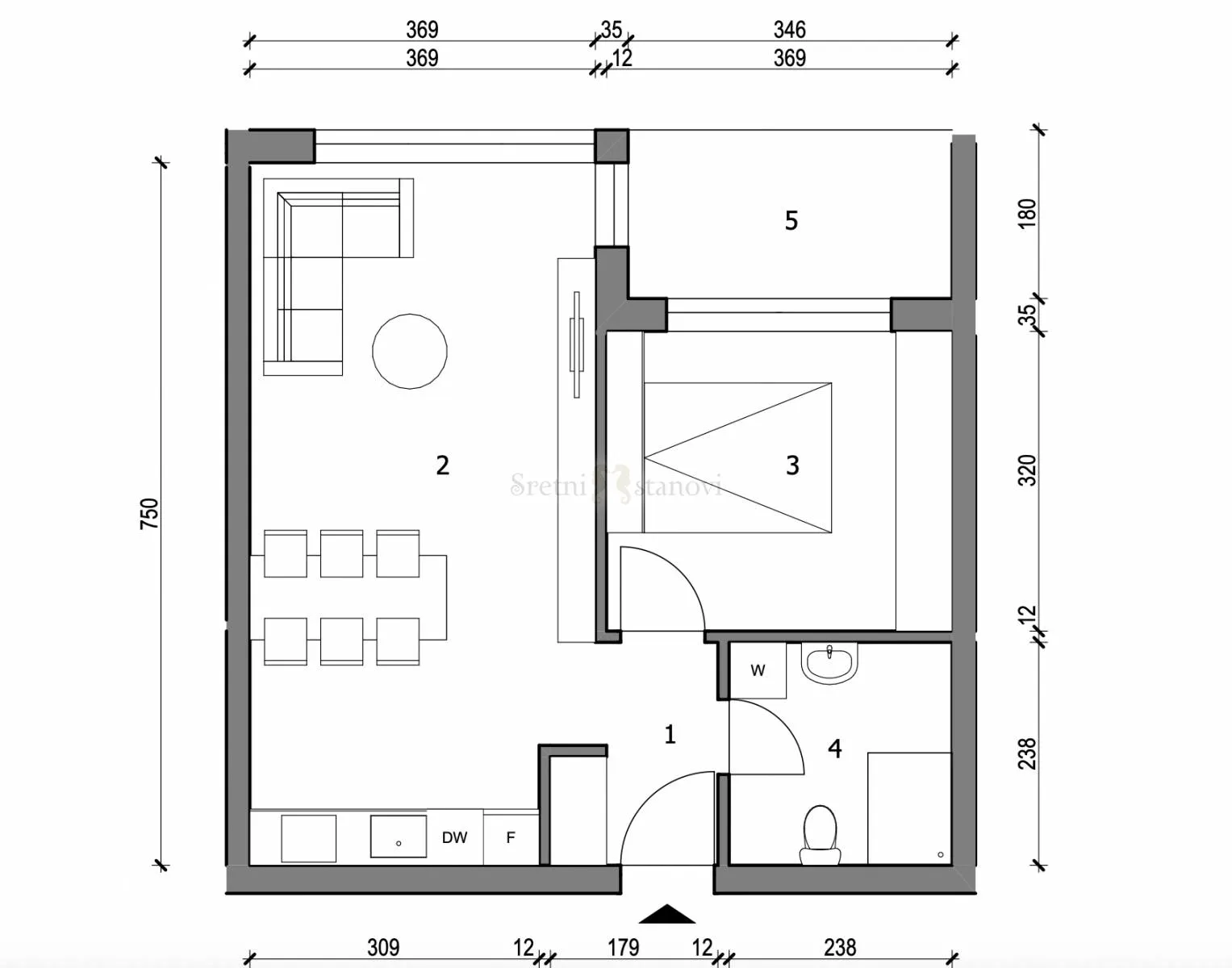 Stan novogradja Sloboština, 1S+DB - cover