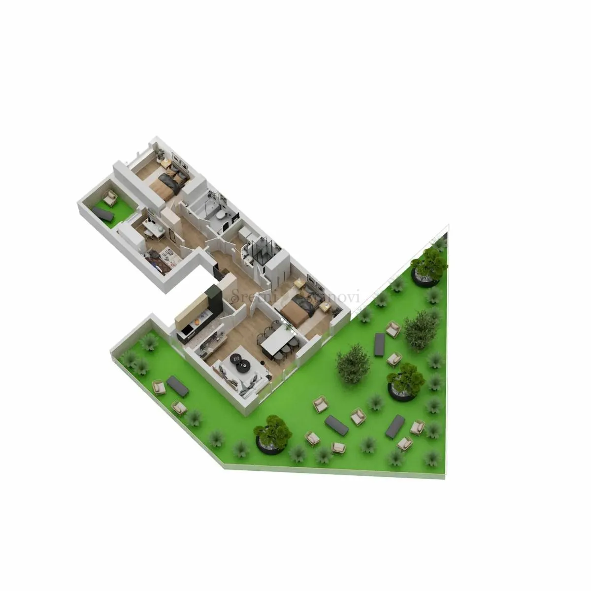 Luksuzni stan u prizemlju na atraktivnoj lokaciji - cover