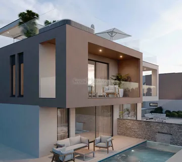 Luksuzna kuća Vodice, bazen, krovna terasa, 4S+DB, pogled na more - cover