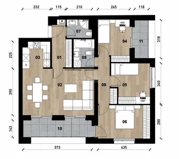 Stan Zagreb Črnomerec, Zapadni kolodvor 3S+DB četverosobni novogradnja - cover