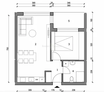 Stan novogradja Sloboština, 1S+DB - Zagreb