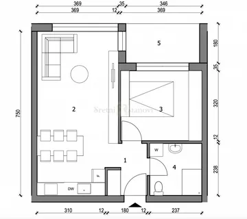 Stan apartman, novogradja Sloboština, 1S+DB - cover