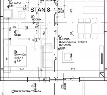 Stan novogradnja Rešetari, 1S+DB, pogled na more - cover