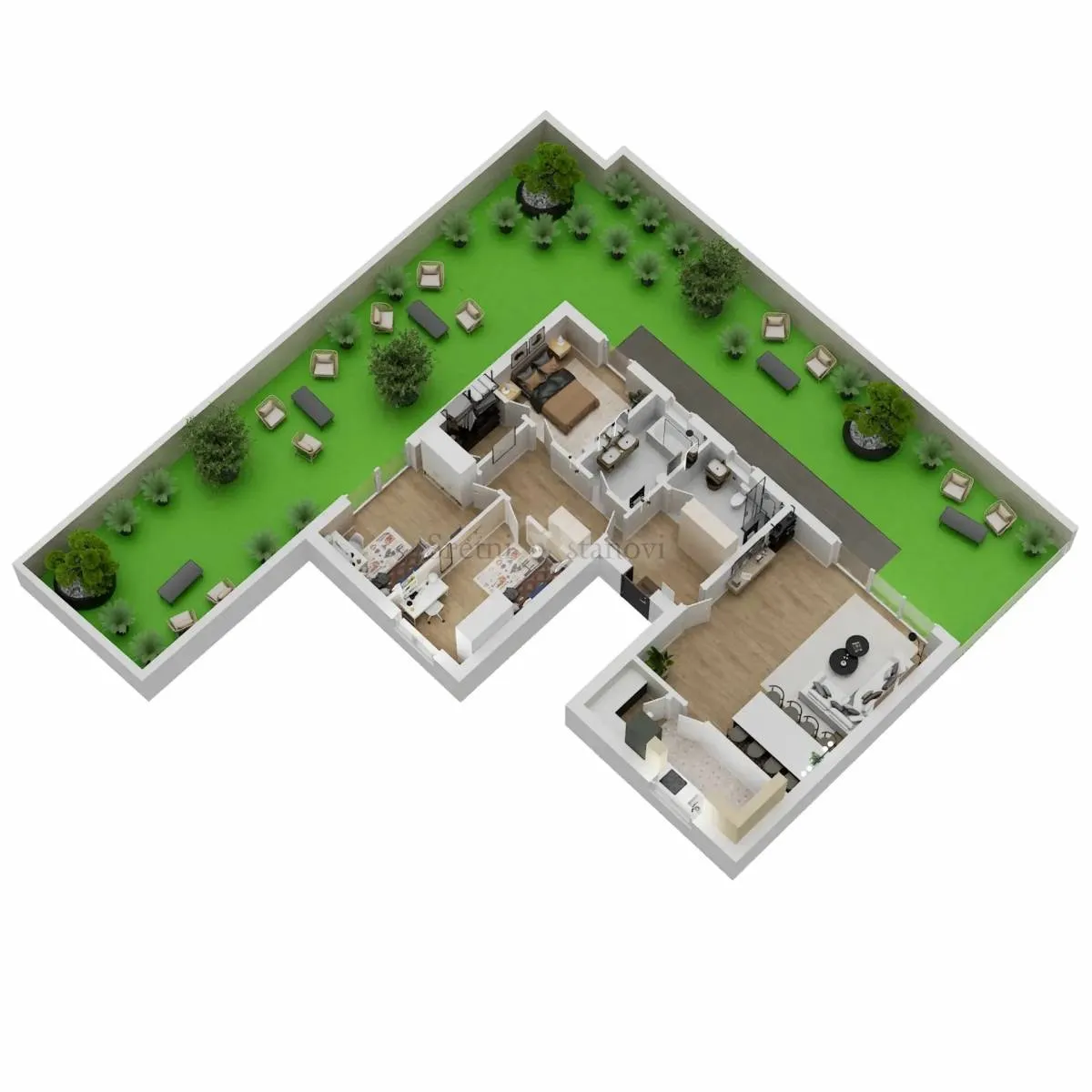 Luksuzni 4sobni stan u prizemlju - cover