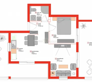 Penthouse stan novogradnja Zadar, Borik - Mocire, 1S+DB, parking, spremište u cijeni - cover