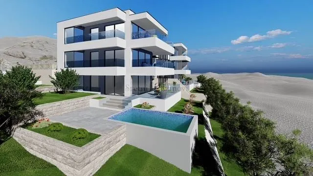 Stara Novalja, Prvi red do mora, Novogradnja, 82,90 m2 - cover