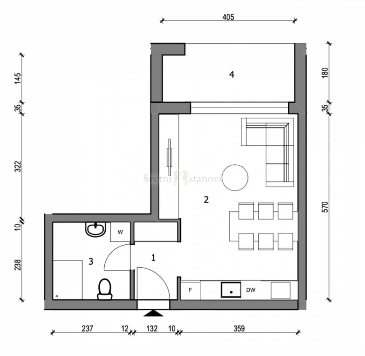 Stan novogradja Sloboština, garsonijera (jednosobni) - cover