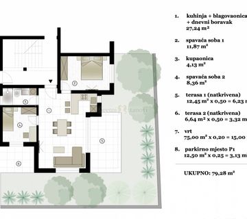 Stan novogradnja Murter, 2S+DB, pogled na more - cover