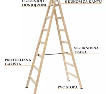 Ljestve drvene STAN. 7 gazišta A7 211cm - cover