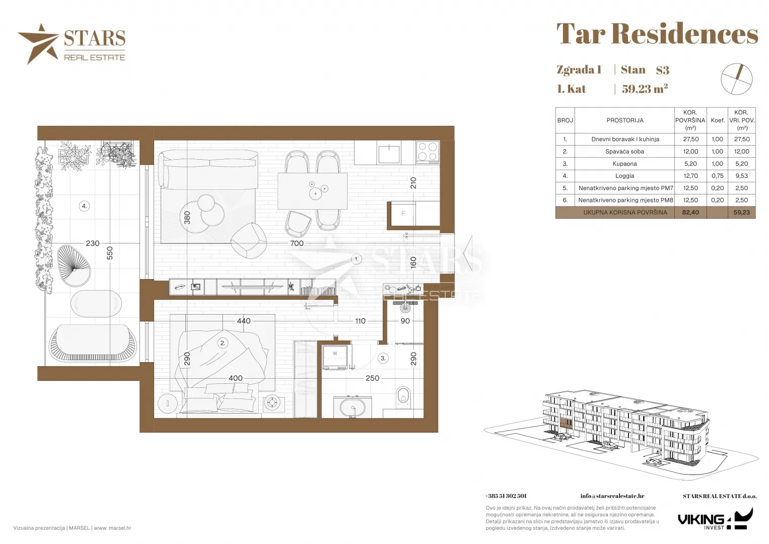 Tar - ekskluzivno, 1S+DB, novogradnja - cover