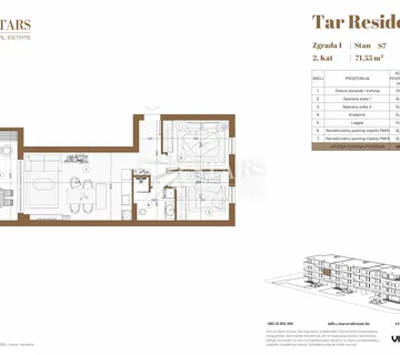 Tar - 2S+DB stan na 3.katu - cover