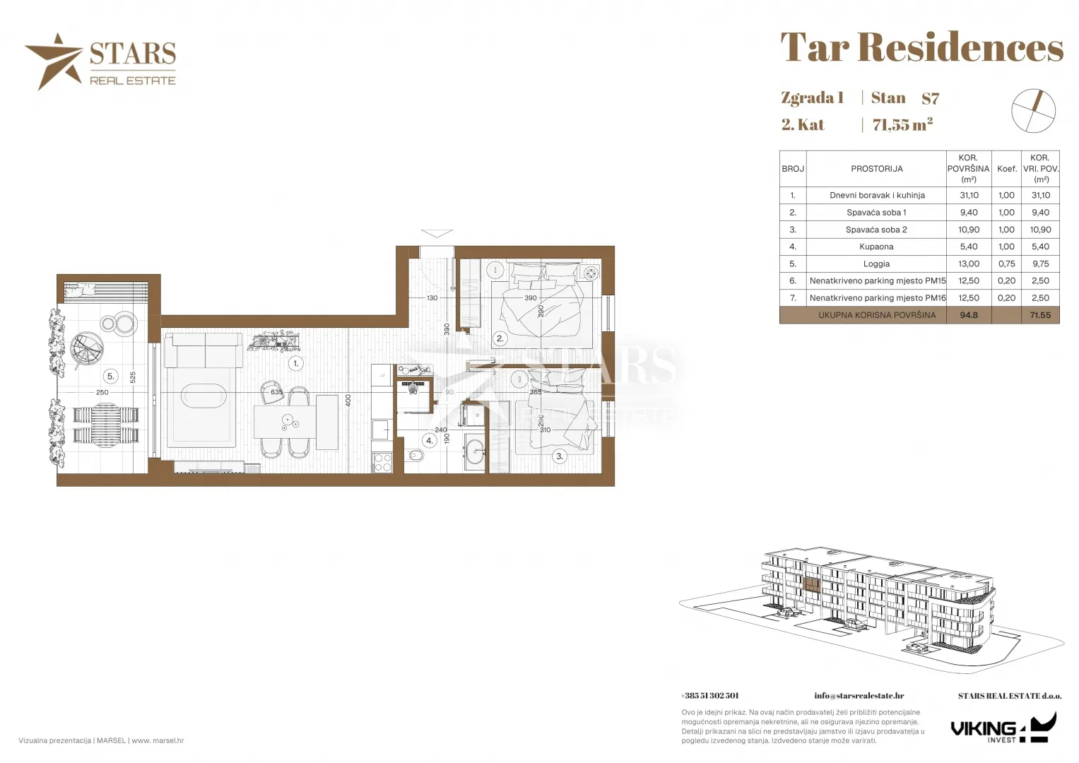 Tar - ekskluzivno, 2S+DB, novogradnja - cover