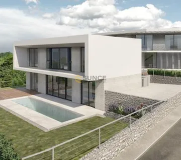 Otok Krk, Krk, nova moderna vila s panoramskim pogledom na more! - Linardići, Krk