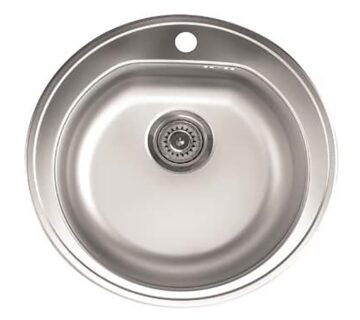 Sudoper okrugli s rupom Matt inox METALAC Venera 510E - cover