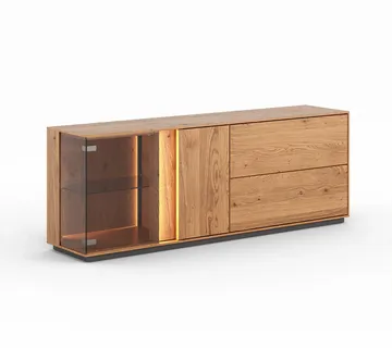 TV Komoda Collodi Sa Staklom, Materijal: Masivno Drvo Hrast - cover