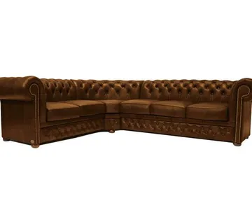 Chesterfield Kutna Garnitura First Class Leather | Cloudy Brown Light - cover