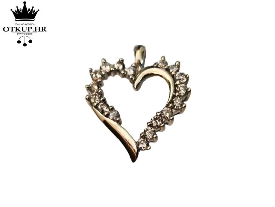 ZLATNI PRIVJESAK S DIJAMANTIMA 0,255ct / R1, RATE ! - cover