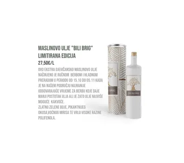 Maslinovo ulje "Bili Brig" LIMITIRANA EDICIJA - cover