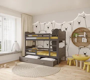 Dječji krevet na kat s motivom vlaka 160×80 – Dječje sobe - cover