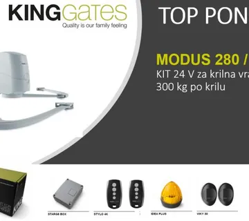MOTOR ZA KRILNA DVORIŠNA VRATA KING GATES MODUS 280 - cover