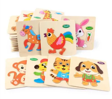 Paket 10x Drvene puzzle za djecu mix modela - cover