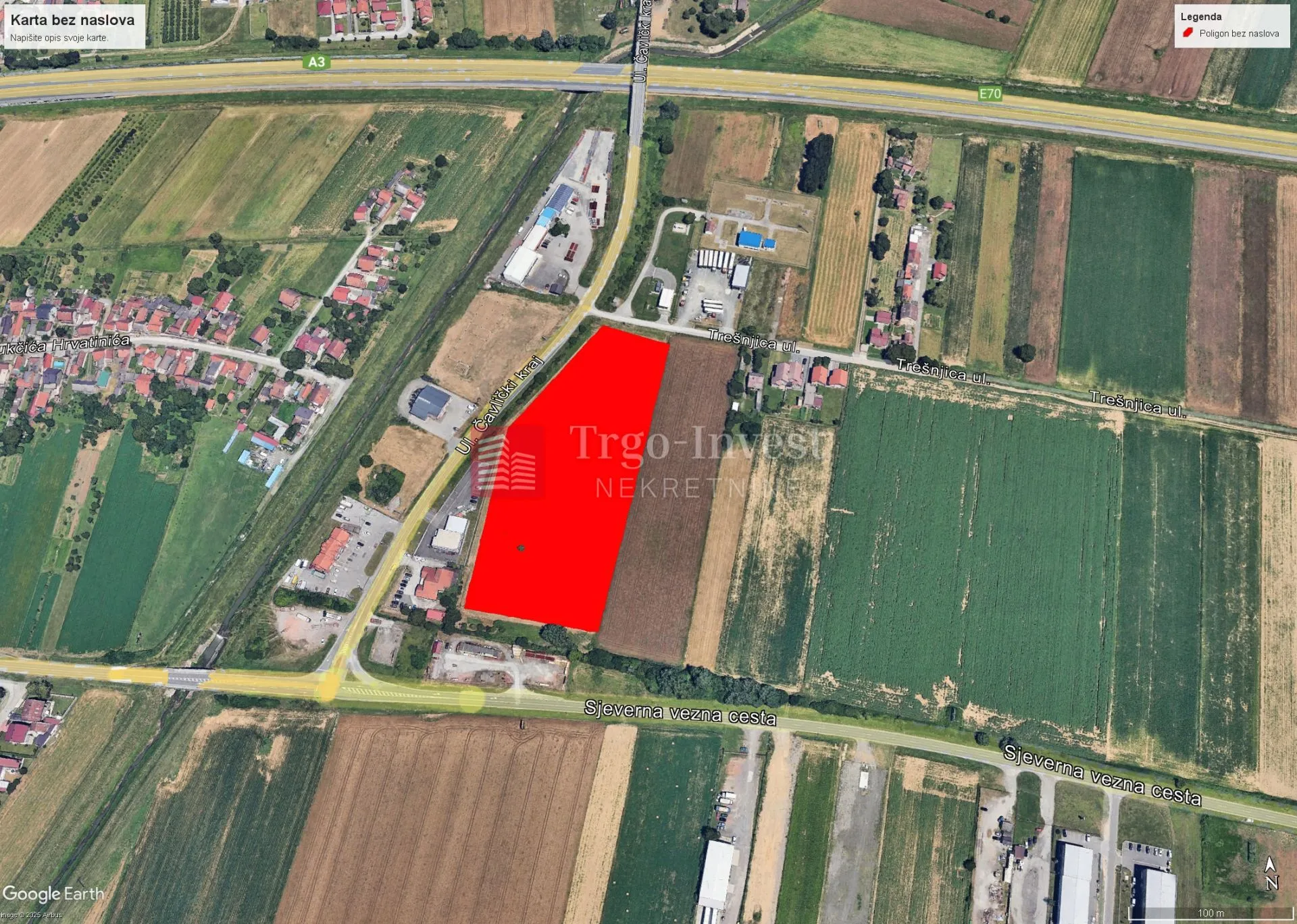 UL. TREŠNJICA (blizina sj. vez ceste) - građ. zemlj. 21500 m2 - cover