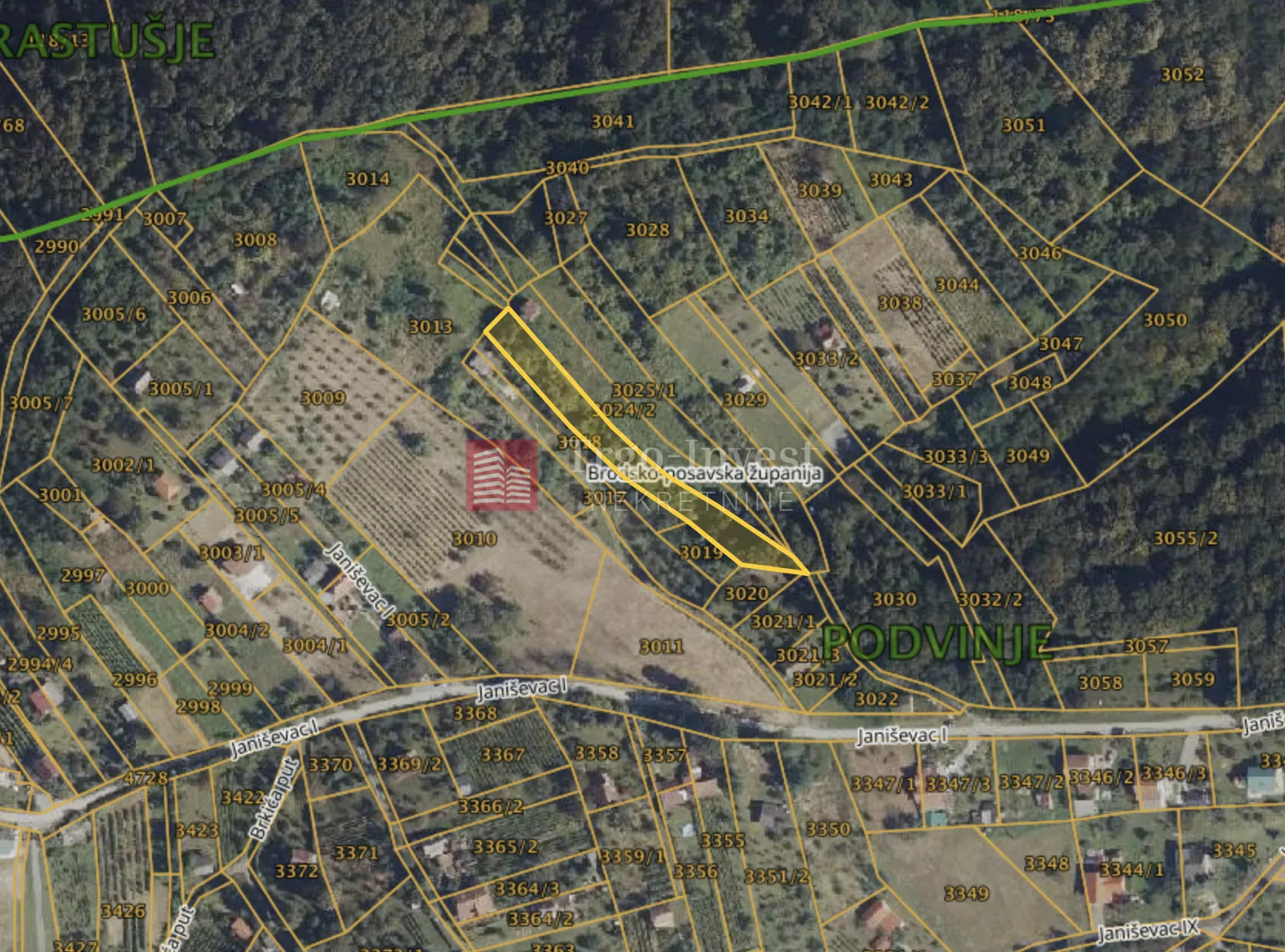 Podvinje (Janiševac I) - zemljište  1900 m2 u Z4 zoni - cover