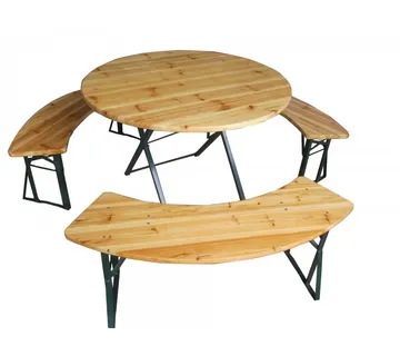 4-dijelni pivski set, okrugli, stol cca.: 106x75 cm klupe 118x27x45 cm smreka prirodno zelena - Mihovljan, Čakovec