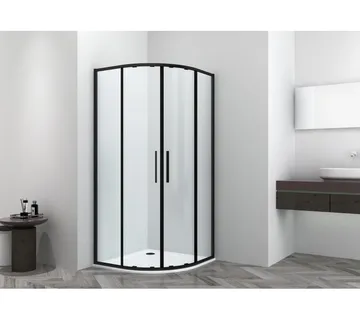 Polukružna Tuš kabina crna 90x90x200cm ESG Easy-Clean - Mihovljan, Čakovec