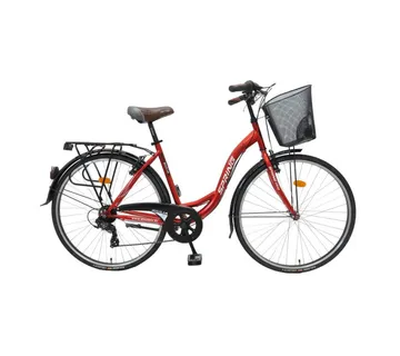 Bicikl Spring Giulia 7/br-shim/TY-22,ženski košara,28"crveno crni - C - Mihovljan, Čakovec