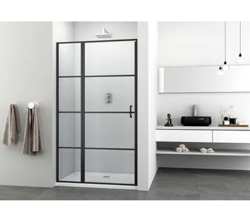 Tuš pregrada sa vratima 100cm crna mat 98-100x195cm - Mihovljan, Čakovec