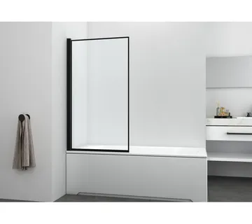 Paravan za kadu - mat crna 80x140 cm 5 mm prozirno staklo - sklopivi - Mihovljan, Čakovec
